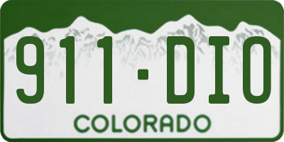 CO license plate 911DIO
