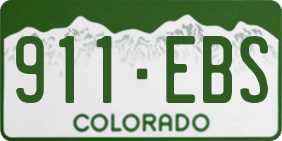 CO license plate 911EBS