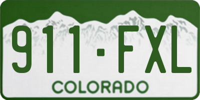 CO license plate 911FXL