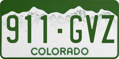 CO license plate 911GVZ