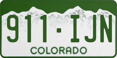 CO license plate 911IJN
