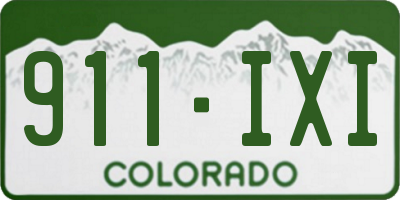 CO license plate 911IXI