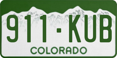 CO license plate 911KUB