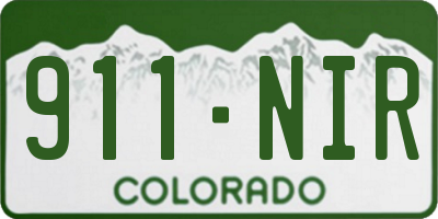 CO license plate 911NIR