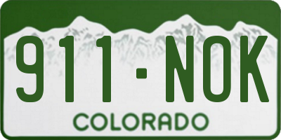 CO license plate 911NOK