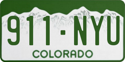 CO license plate 911NYU