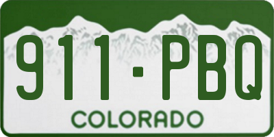 CO license plate 911PBQ