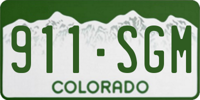 CO license plate 911SGM