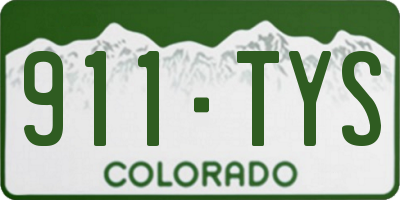 CO license plate 911TYS