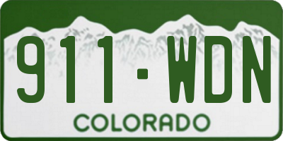 CO license plate 911WDN