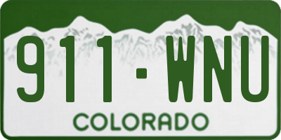 CO license plate 911WNU