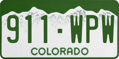 CO license plate 911WPW