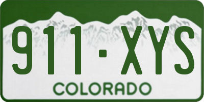 CO license plate 911XYS