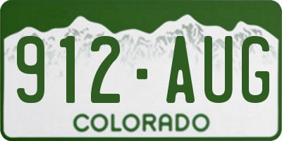 CO license plate 912AUG