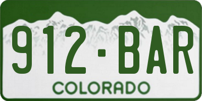 CO license plate 912BAR