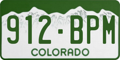 CO license plate 912BPM