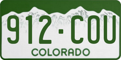 CO license plate 912COU