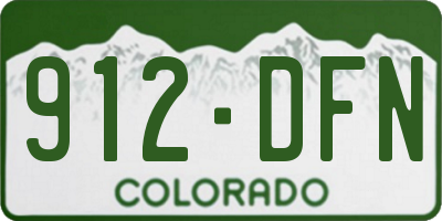 CO license plate 912DFN