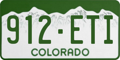 CO license plate 912ETI