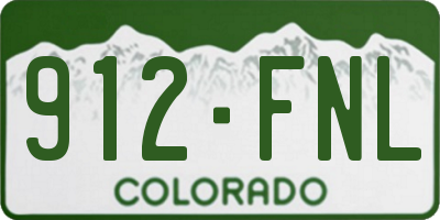 CO license plate 912FNL