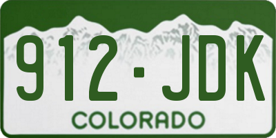 CO license plate 912JDK