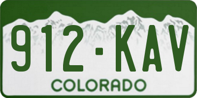 CO license plate 912KAV