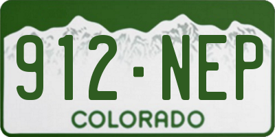 CO license plate 912NEP