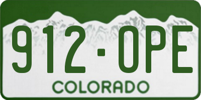 CO license plate 912OPE