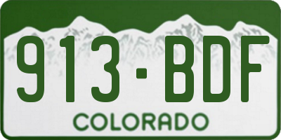 CO license plate 913BDF
