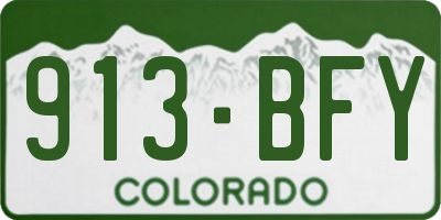 CO license plate 913BFY