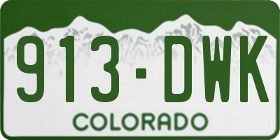 CO license plate 913DWK