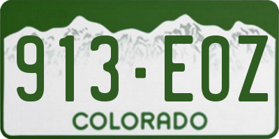 CO license plate 913EOZ