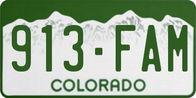 CO license plate 913FAM