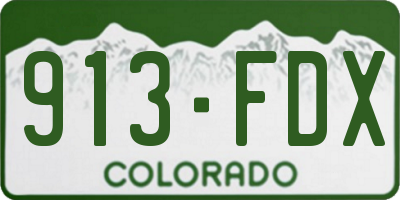 CO license plate 913FDX