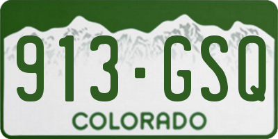 CO license plate 913GSQ