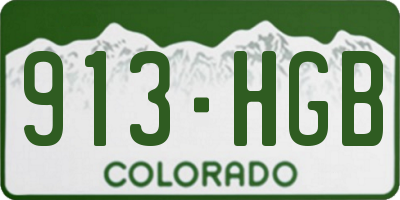 CO license plate 913HGB