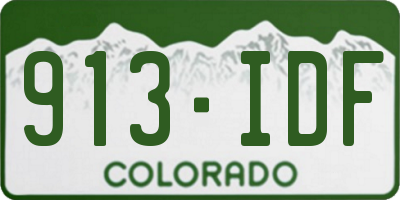 CO license plate 913IDF