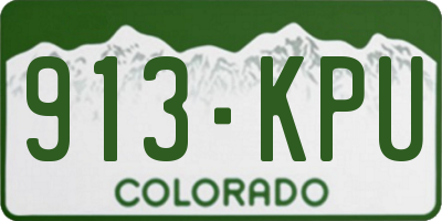 CO license plate 913KPU