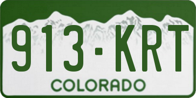 CO license plate 913KRT