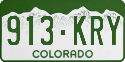 CO license plate 913KRY