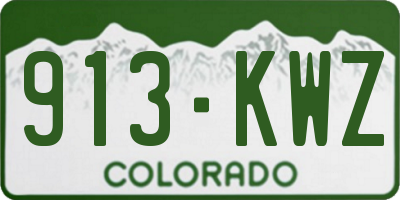 CO license plate 913KWZ