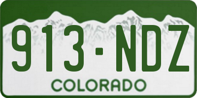 CO license plate 913NDZ