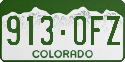 CO license plate 913OFZ