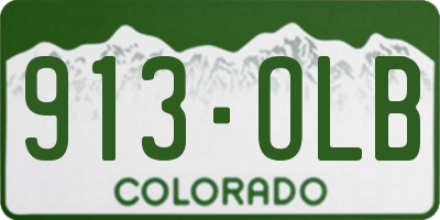 CO license plate 913OLB