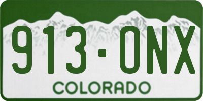 CO license plate 913ONX