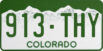 CO license plate 913THY