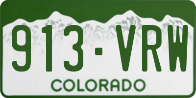 CO license plate 913VRW