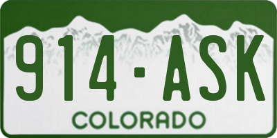 CO license plate 914ASK