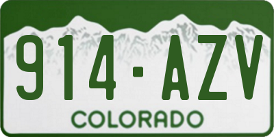 CO license plate 914AZV