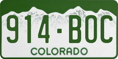 CO license plate 914BOC